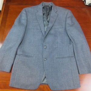 Ralph Lauren Chaps 42L Grey Blue Houndstooth Plaid